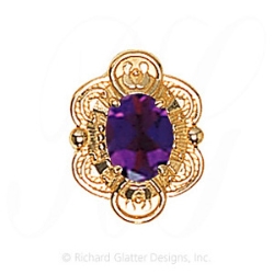 GS509 AMY - 14 Karat Gold Amethyst Slide 